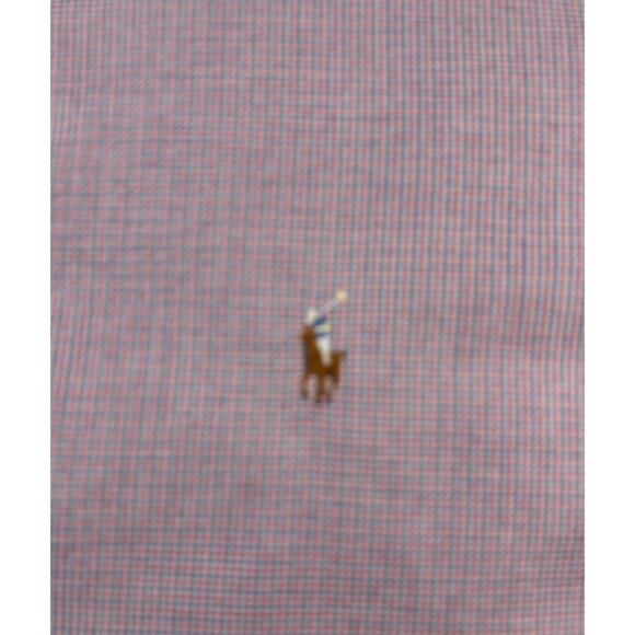 Ralph Lauren Yarmouth Oxford Shirt Mens 18 34/35 Red Micro Check Multicolor Pony - Picture 4 of 9